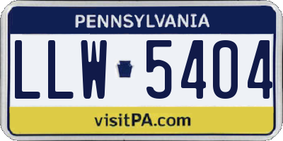 PA license plate LLW5404