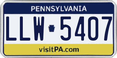 PA license plate LLW5407