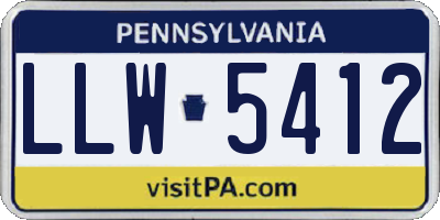PA license plate LLW5412
