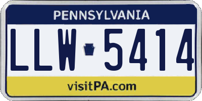 PA license plate LLW5414