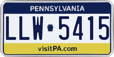 PA license plate LLW5415