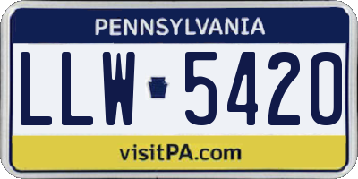 PA license plate LLW5420