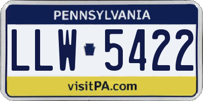 PA license plate LLW5422