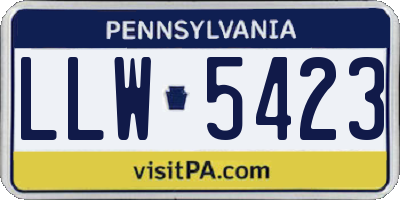 PA license plate LLW5423