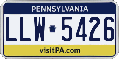 PA license plate LLW5426