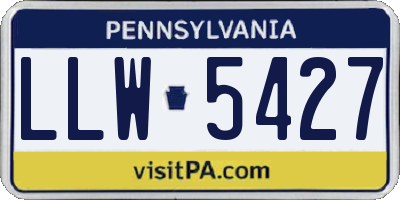 PA license plate LLW5427