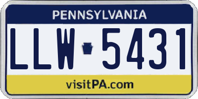 PA license plate LLW5431