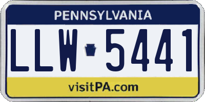 PA license plate LLW5441
