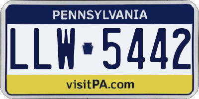 PA license plate LLW5442
