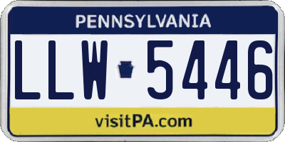 PA license plate LLW5446