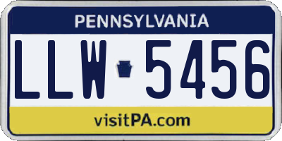 PA license plate LLW5456