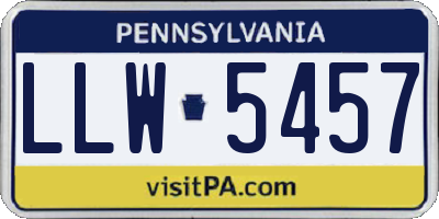 PA license plate LLW5457