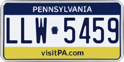 PA license plate LLW5459
