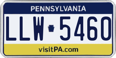 PA license plate LLW5460
