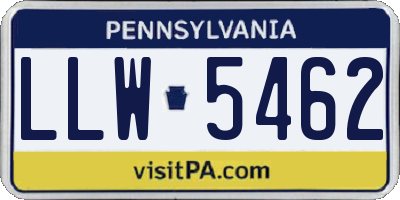 PA license plate LLW5462