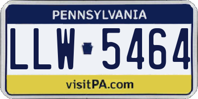 PA license plate LLW5464