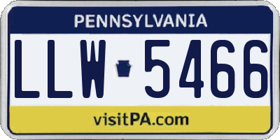 PA license plate LLW5466