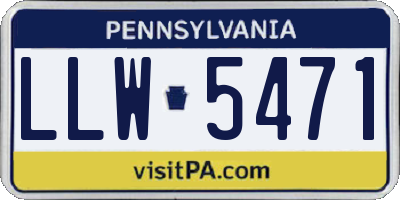 PA license plate LLW5471