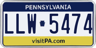PA license plate LLW5474