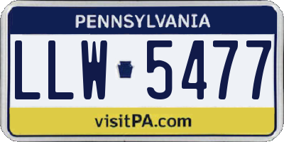 PA license plate LLW5477