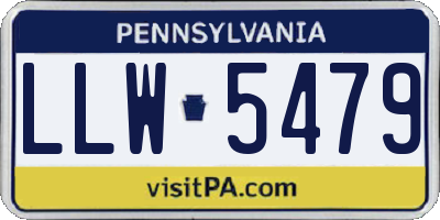 PA license plate LLW5479