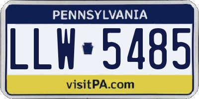 PA license plate LLW5485