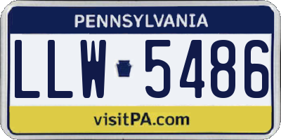 PA license plate LLW5486