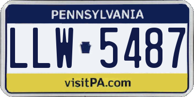 PA license plate LLW5487