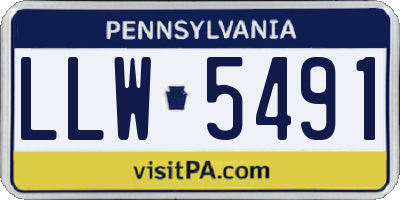 PA license plate LLW5491