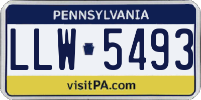 PA license plate LLW5493