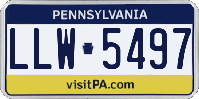 PA license plate LLW5497