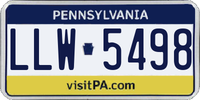 PA license plate LLW5498