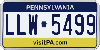 PA license plate LLW5499