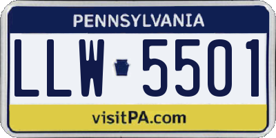 PA license plate LLW5501