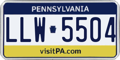 PA license plate LLW5504
