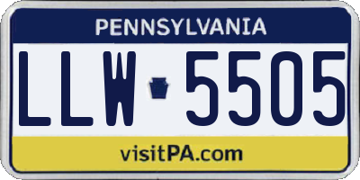 PA license plate LLW5505