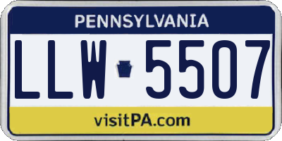 PA license plate LLW5507