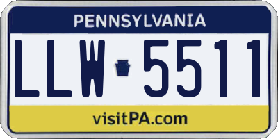 PA license plate LLW5511