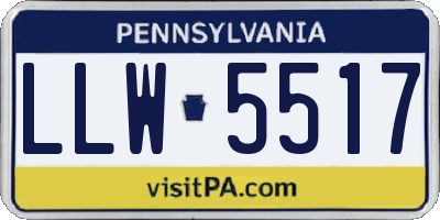 PA license plate LLW5517