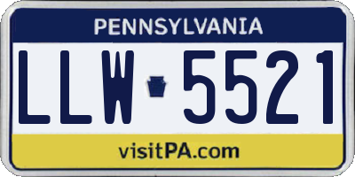PA license plate LLW5521