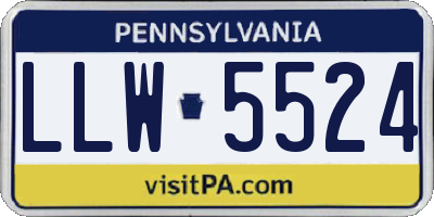 PA license plate LLW5524