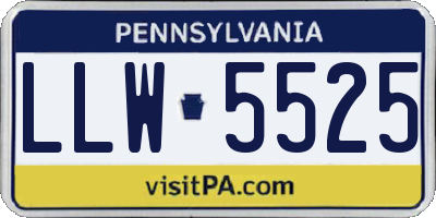 PA license plate LLW5525