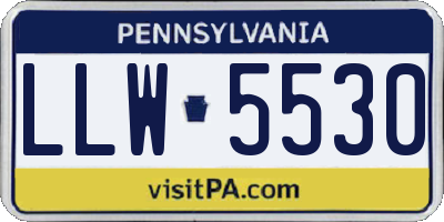 PA license plate LLW5530