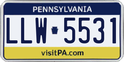 PA license plate LLW5531