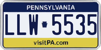 PA license plate LLW5535