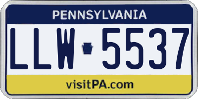 PA license plate LLW5537