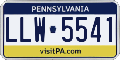 PA license plate LLW5541