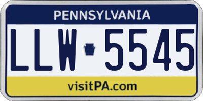 PA license plate LLW5545