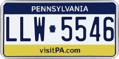 PA license plate LLW5546