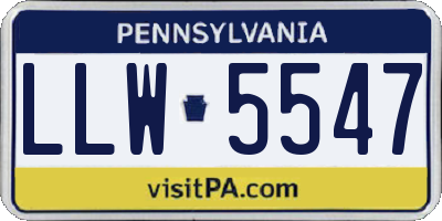 PA license plate LLW5547